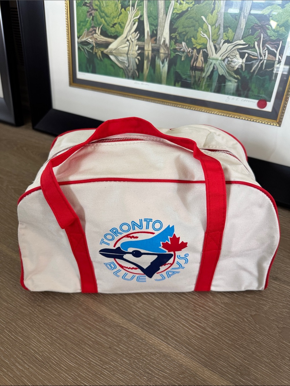 Submarine Cream and Red Toronto Blue Jays Duffel